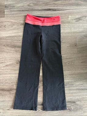 Black Kids Yoga Pants with Pink Waistband